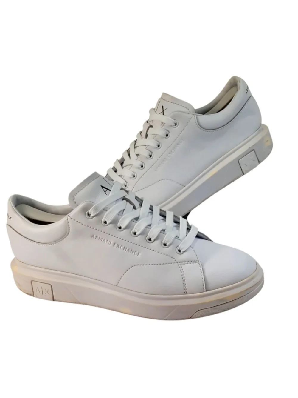 Mens AX Armani Exchange Men's Leather Side Logo Laceup Sneaker Size: 9